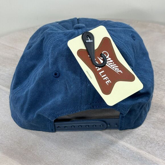 Miller High Life Beer Cap Mad Engine Hat Trucker Snapback Blue Red Patch Logo - Picture 5 of 13